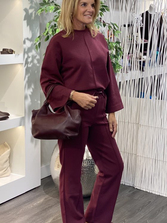 Mi Piace Sweat Broek 20200103 burgundy - Afbeelding 2