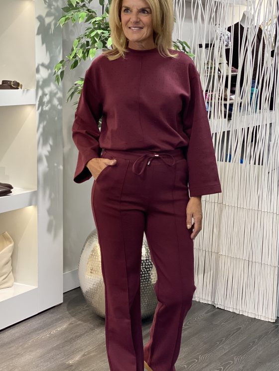 Mi Piace Sweat Broek 20200103 burgundy - Afbeelding 3