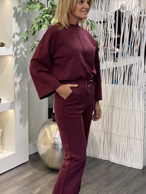 Mi Piace Sweat Top Rhine Stones 20200100 burgundy - Afbeelding 2