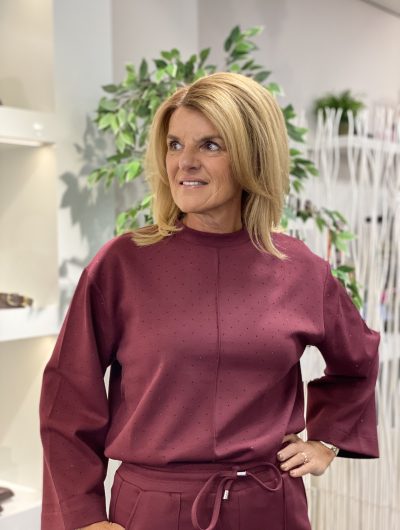 Mi Piace Sweat Top Rhine Stones 20200100 burgundy