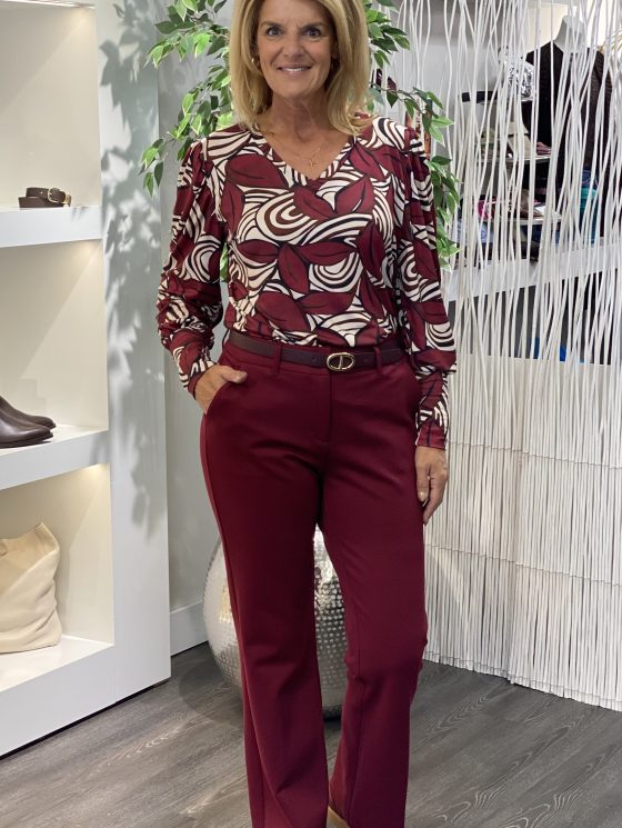 Chastar Top V-hals 0425 kit burgundy - Afbeelding 2
