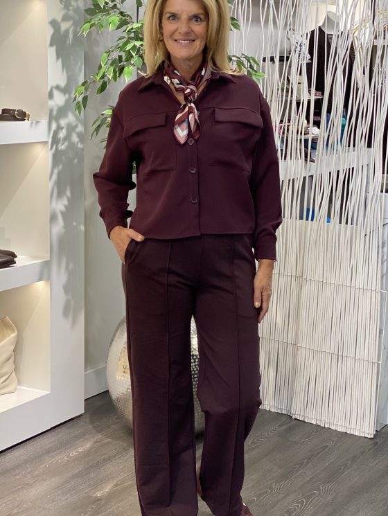 By Swan Wijde Pantalon HS6169 aubergine - Afbeelding 2
