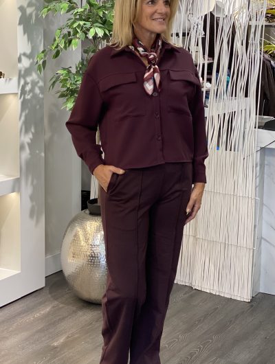 By Swan Wijde Pantalon HS6169 aubergine