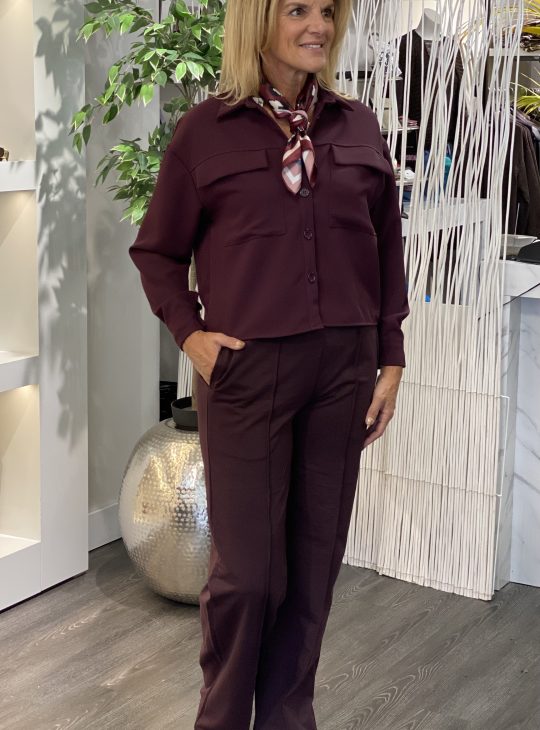 By Swan Wijde Pantalon HS6169 aubergine