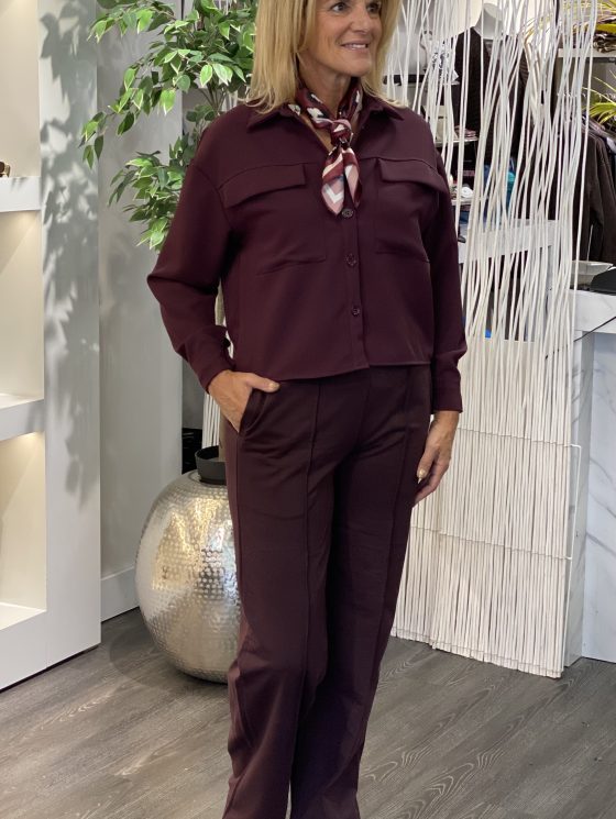 By Swan Wijde Pantalon HS6169 aubergine