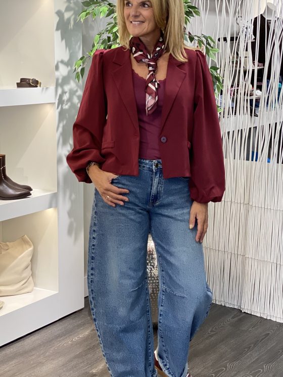 Musthaves by Elja Blazer Jasje bordeaux burgundy - Afbeelding 4