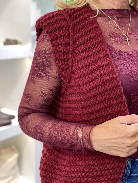 Mouwloos vest joy burgundy red - Afbeelding 3