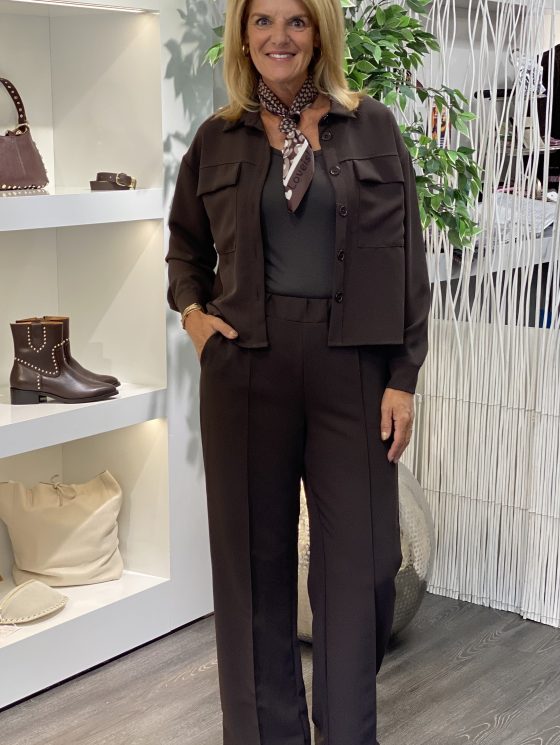 Vera Jo Wijde Pantalon espresso - Afbeelding 2