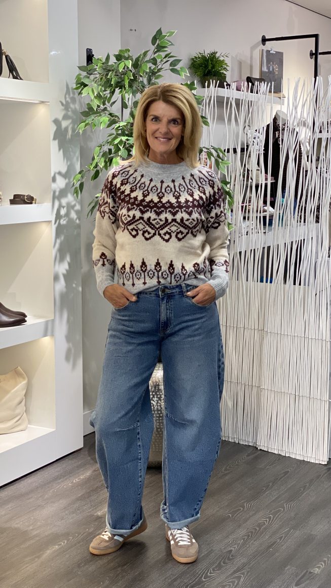 Freequent Merla Pullover trui moonbeam melange w. medium grey - Afbeelding 2