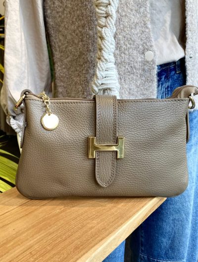 Hayley Crossbody Tas Leer Taupe T336