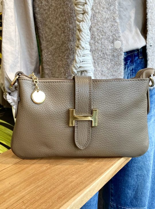 Hayley Crossbody Tas Leer Taupe T336