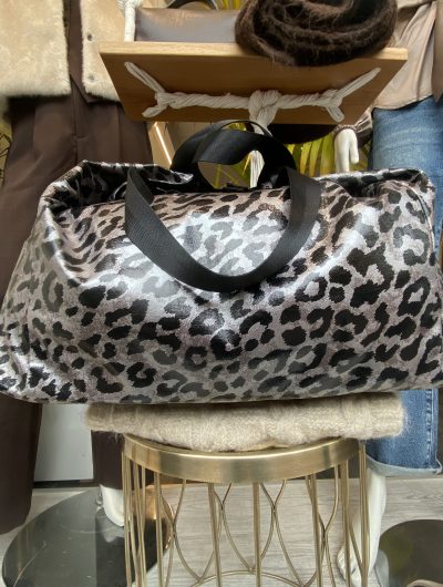 Weekendtas Panter Metallic Zilver/Zwart T344