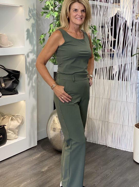 Mi Piace Bonded Travelstof Wijde Broek deep depth 202624