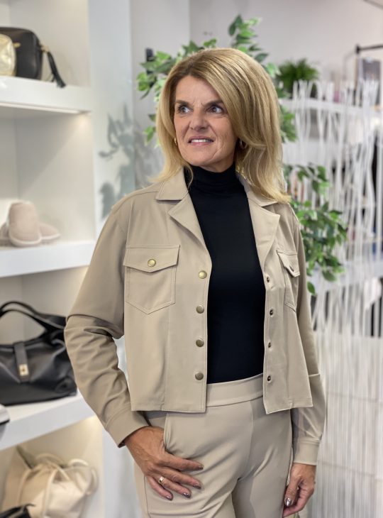 Mi Piace Bonded Travelstof Jacket 202681 latte