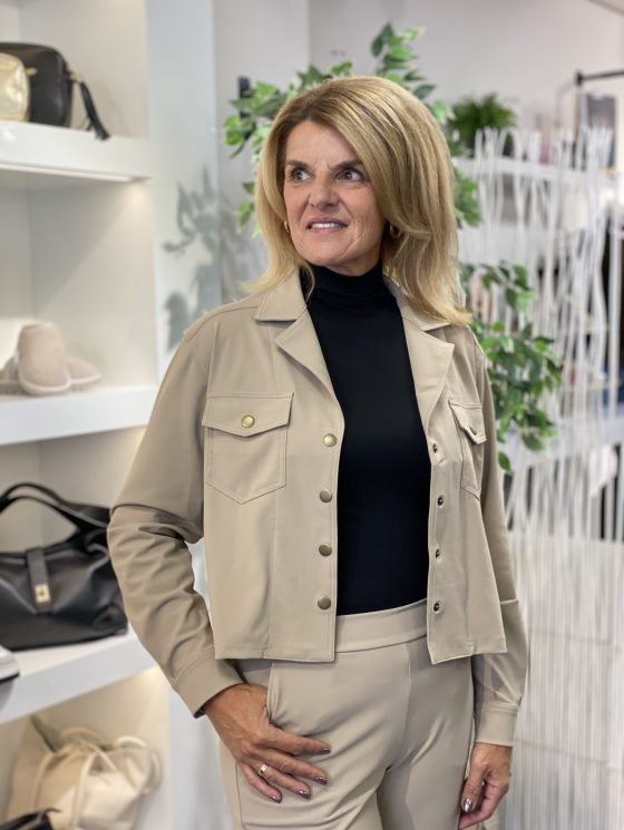 Mi Piace Bonded Travelstof Jacket 202681 latte