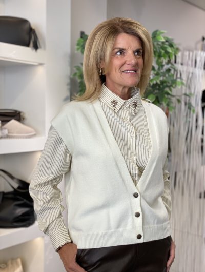 C&S Vivian Gilet wool white