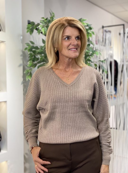 G-maxx Violetta Knitting Sweater grey brown