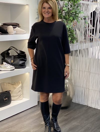 Mi Piace Travelstof Bonded Midi Jurk 202682 zwart