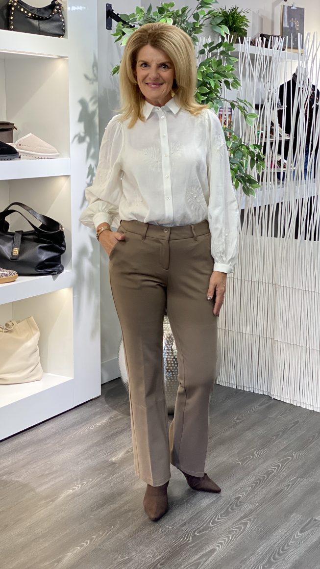 Red Button Bibette Punta Flare Warm Taupe L32 - Afbeelding 2