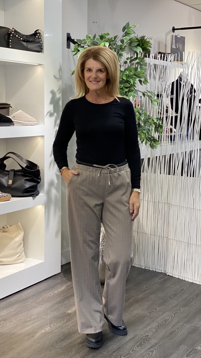 Red Button Colette Punta Pinstripe Sporty Broek L32 warm taupe - Afbeelding 2