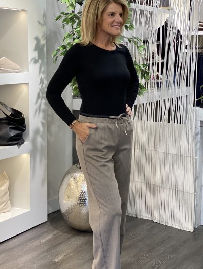 Red Button Colette Punta Pinstripe Sporty Broek L32 warm taupe