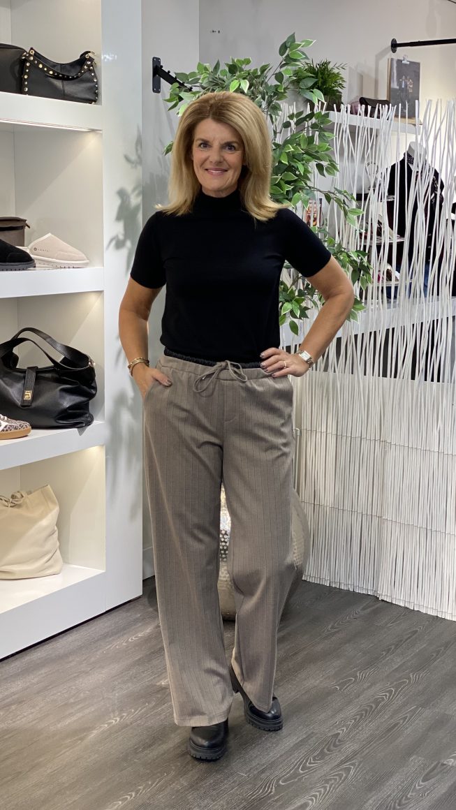 NED Mayra 1/2 SS-RMB Brei Top zwart - Afbeelding 2