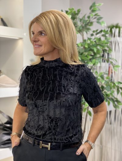 NED Milans Plain 1/2 SS Velvet Feather zwart