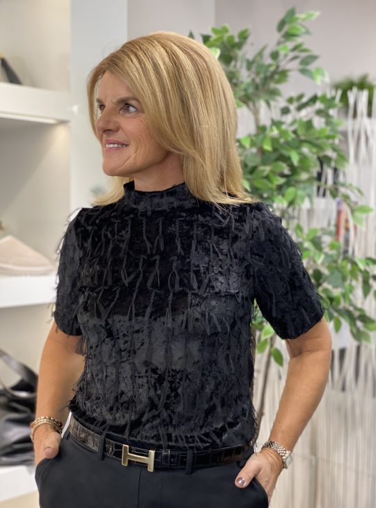 NED Milans Plain 1/2 SS Velvet Feather zwart