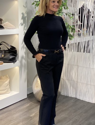 Red Button Bibette Punta Pinstripe Broek L32 zwart