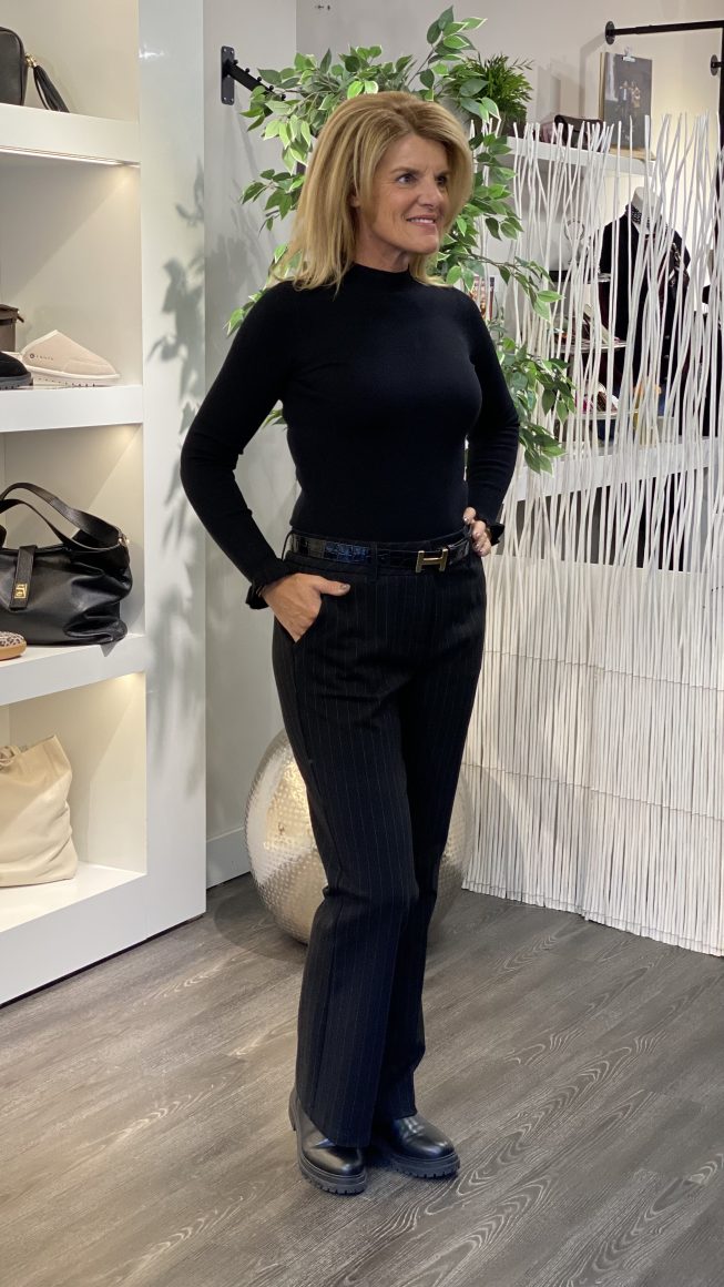 Red Button Bibette Punta Pinstripe Broek L32 zwart