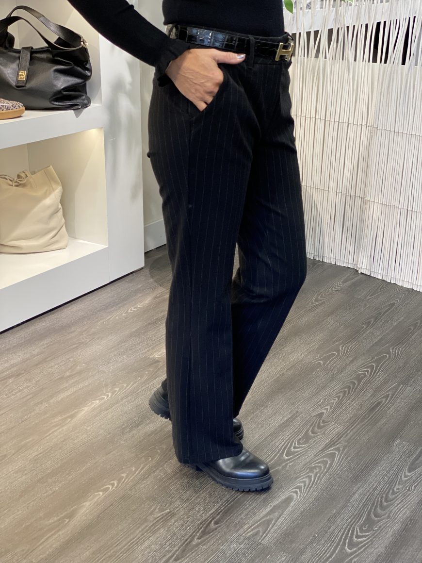 Red Button Bibette Punta Pinstripe Broek L32 zwart - Afbeelding 3