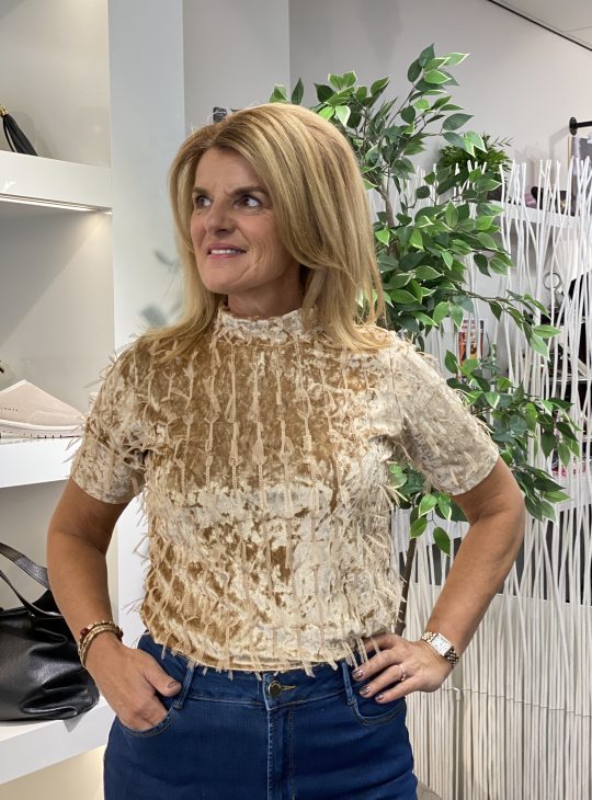 NED Milans Plain 1/2 SS Velvet Feather ginger sand