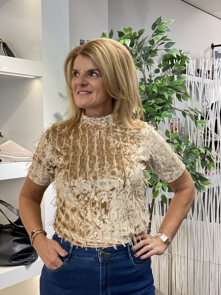 NED Milans Plain 1/2 SS Velvet Feather ginger sand