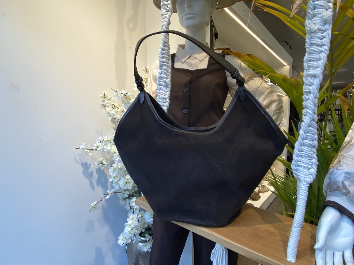 Isola Shopper Tas Suede Donkerbruin T359 - Afbeelding 2