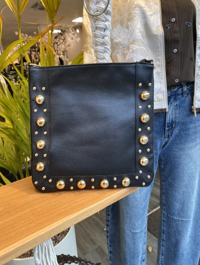 Niva Buideltas Leer Studs Zwart/Goud T355