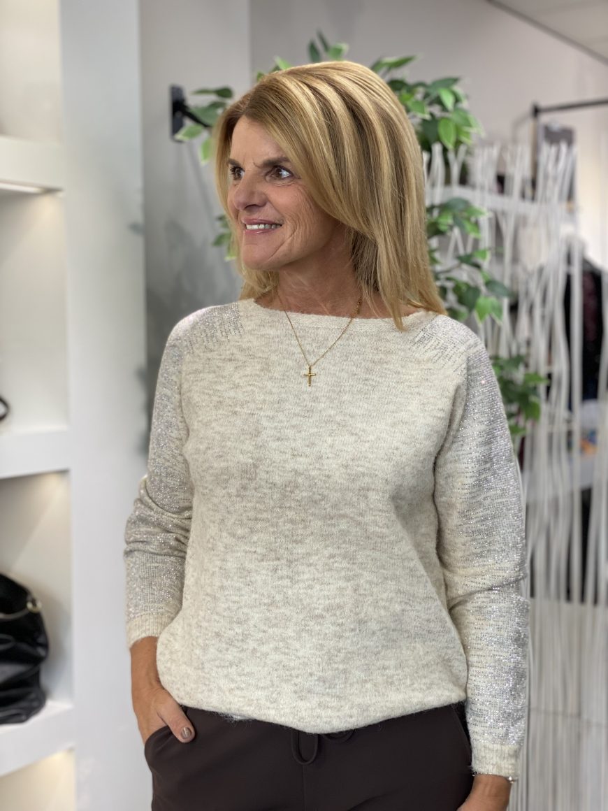 C&S Keira Knit Pullover zand - Afbeelding 3