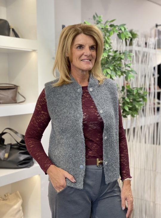 Freequent Jump Gilet dark grey melange