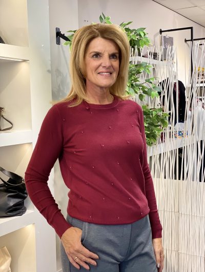 C&S Kathleen Knit Pullover amarone cabernet