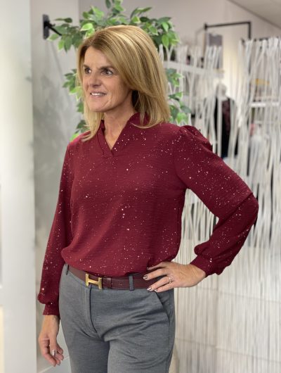 Musthaves by Elja Glitter Top bordeaux