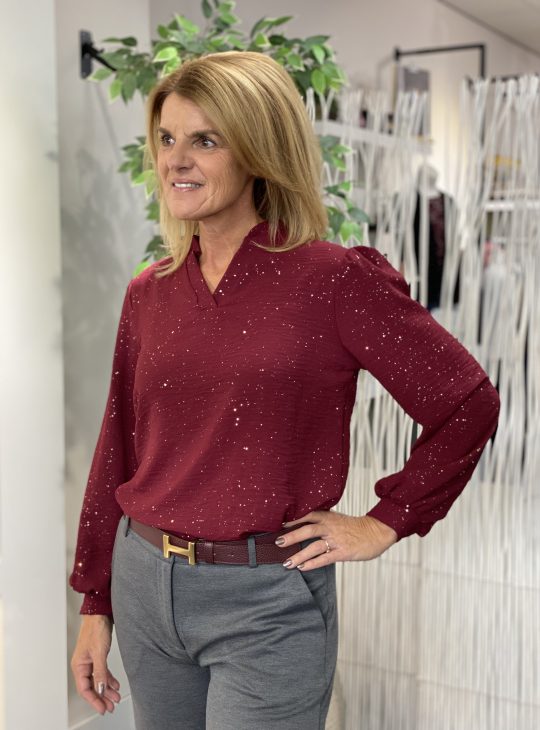 Musthaves by Elja Glitter Top bordeaux