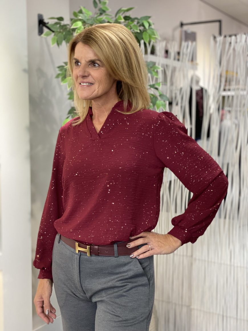 Musthaves by Elja Glitter Top bordeaux