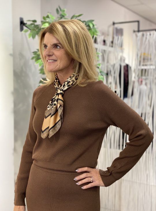 Azzurro Gebreide Trui 89387 dark brown