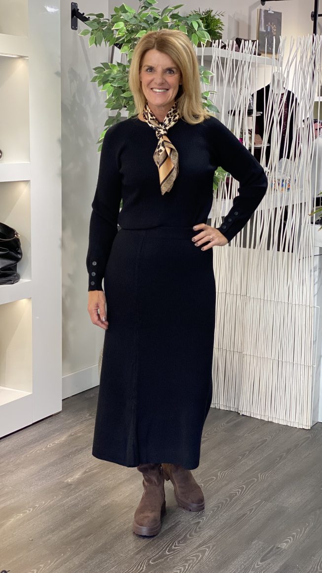 Azzurro Gebreide Rok 8411 zwart - Afbeelding 2