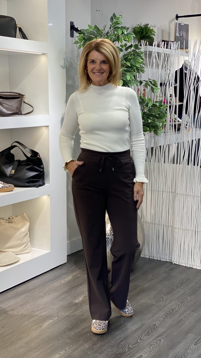 Mi Piace Bonded Travelstof Broek Premium Kwaliteit 202631 espresso - Afbeelding 2