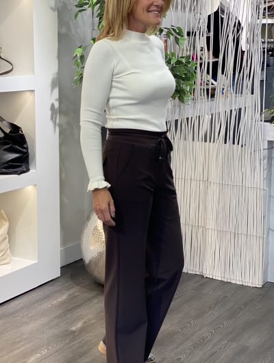 Mi Piace Bonded Travelstof Broek Premium Kwaliteit 202631 espresso