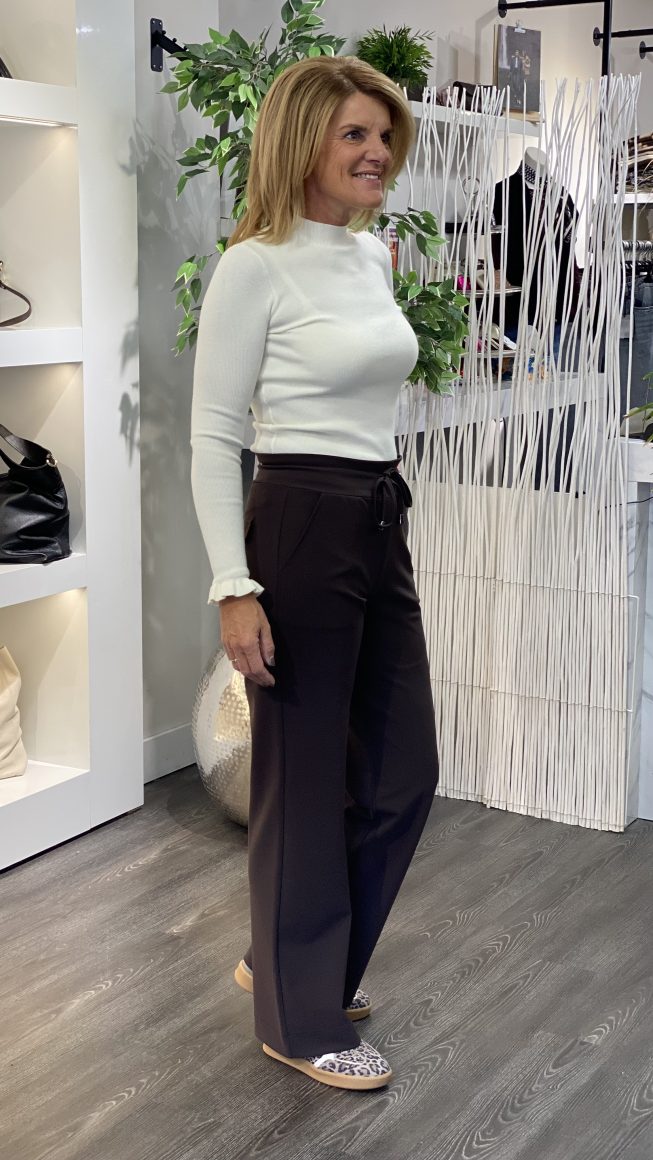 Mi Piace Bonded Travelstof Broek Premium Kwaliteit 202631 espresso