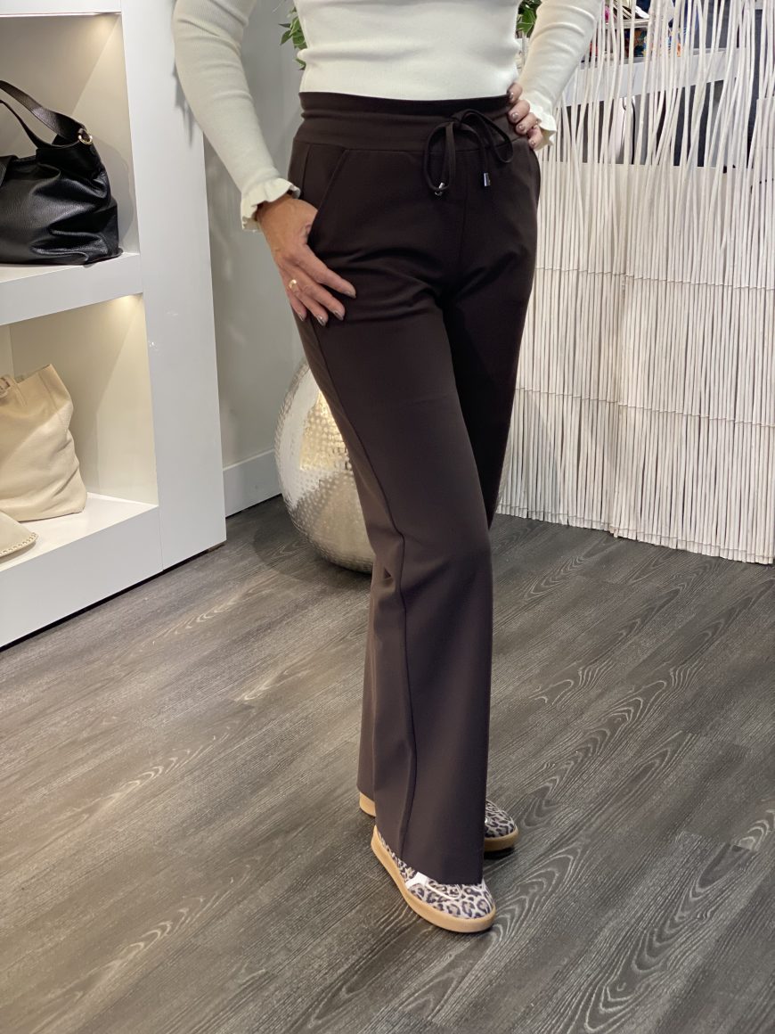 Mi Piace Bonded Travelstof Broek Premium Kwaliteit 202631 espresso - Afbeelding 3