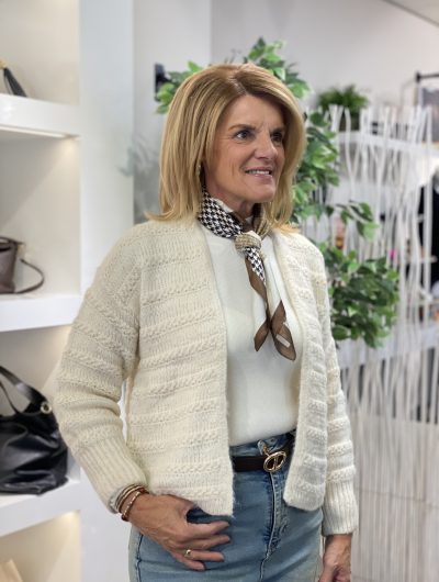 Freequent Wave Vest Cardigan moonbeam