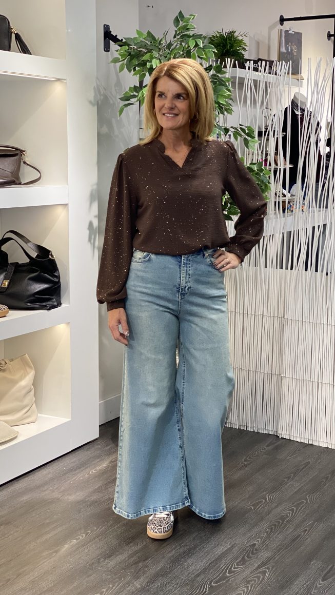 Musthaves by Elja Glitter Top espresso - Afbeelding 2