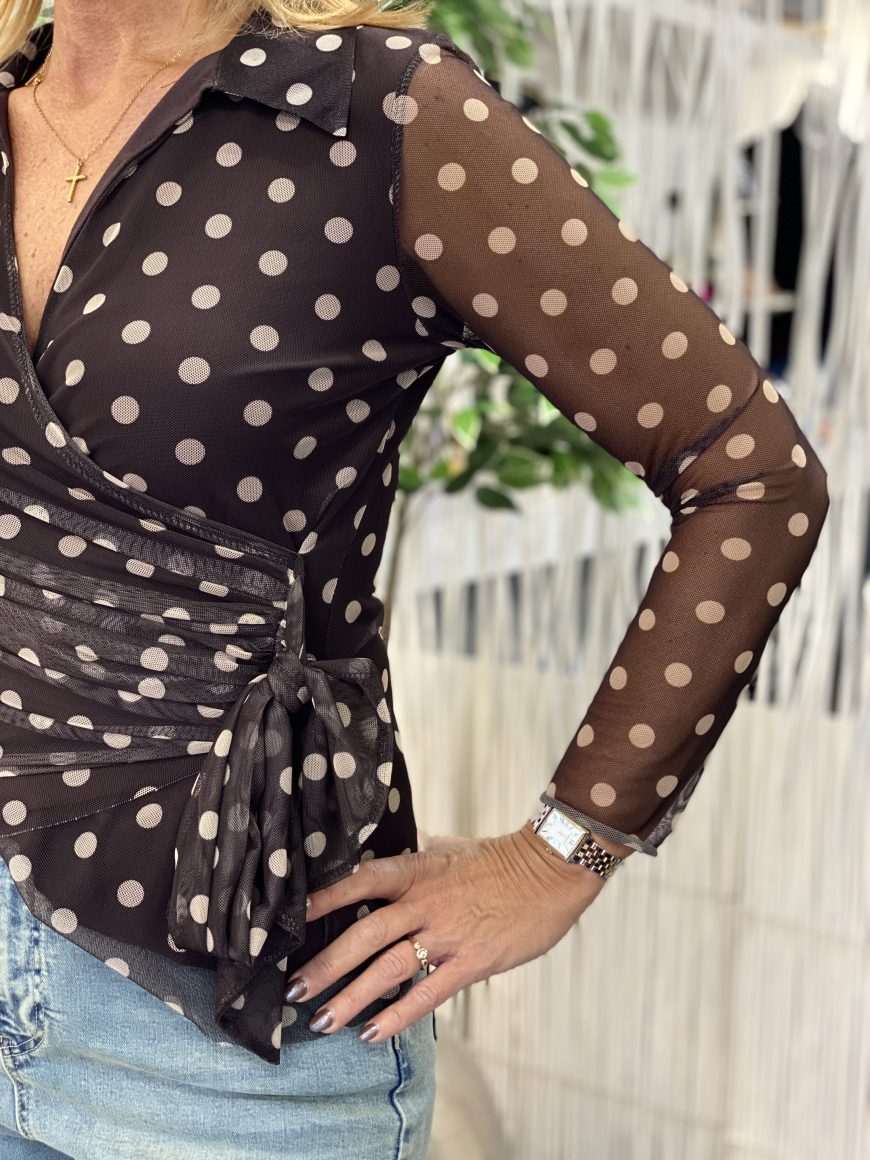 Musthaves by Elja Polka Dots Top espresso - Afbeelding 3